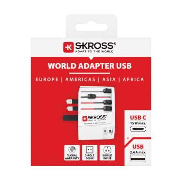 Logo trade ärikingitused foto: SKROSS World Travel Adapter MUV 2-pooluseline USB A ja C-ga