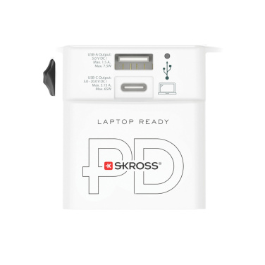 Logotrade reklaamkingid pilt: SKROSS World Travel Adapter MUV 65W PD USB C kaabliga