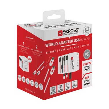 Logotrade ärikingituse foto: SKROSS World Travel Adapter MUV 65W PD USB C kaabliga