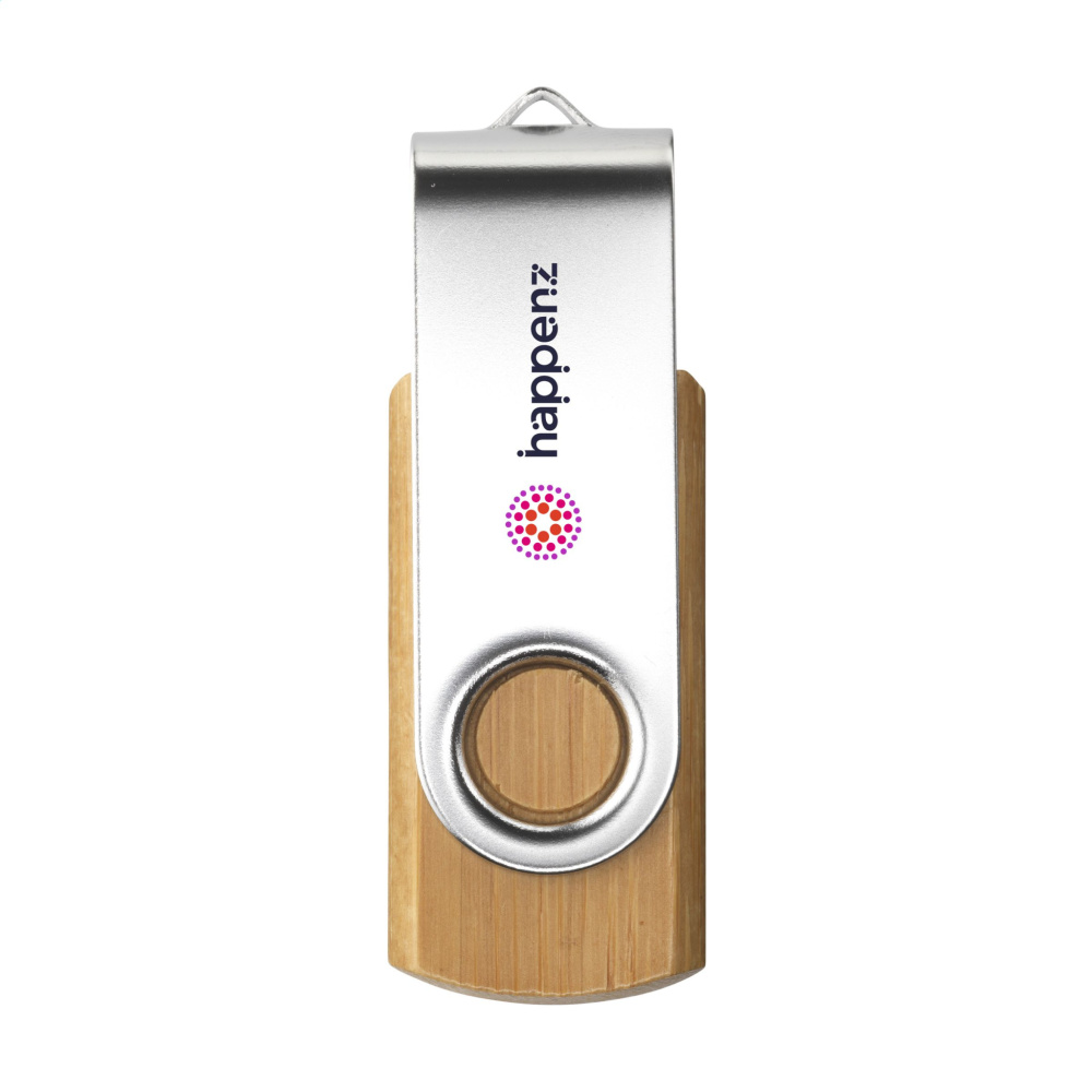 Logotrade meened pilt: USB Twist Bamboo 32 GB
