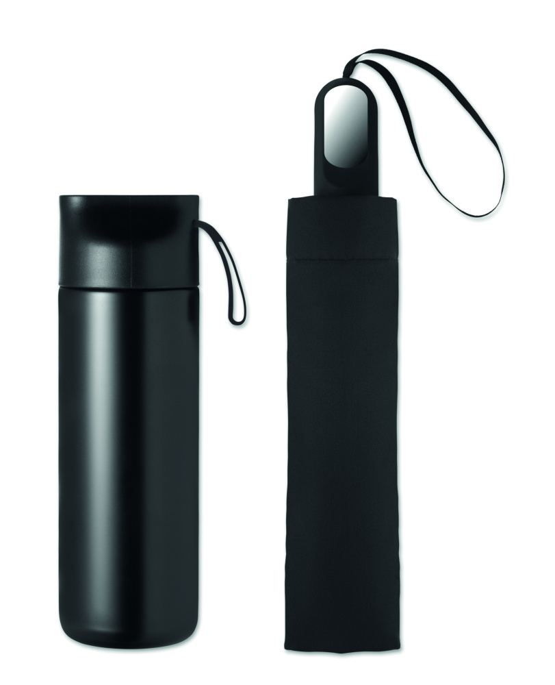 Logo trade meene pilt: HITHERE kinkekomplekt termospudeli ja vihmavarjuga