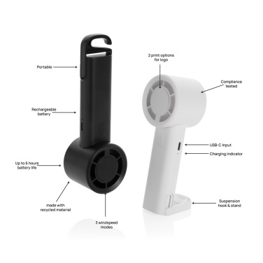 Logotrade meene foto: Twist RCS taaskasutatud plastist laetav kaasaskantav ventilaator