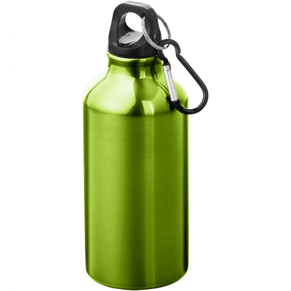 Logo trade mainoslahja ja liikelahja tuotekuva: Oregon 400 ml:n alumiininen vesipullo karabiinikoukulla