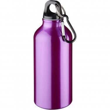 Logotrade liikelahjat mainoslahjat tuotekuva: Oregon 400 ml:n alumiininen vesipullo karabiinikoukulla