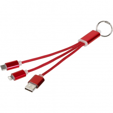 Logo trade mainostuote kuva: Metal 3-in-1 -latauskaapeli avainketjulla