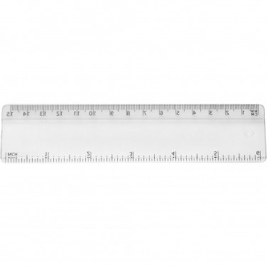 Logotrade mainoslahja tuotekuva: Renzo-viivain, 15 cm, muovinen