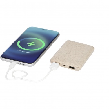 Logotrade mainoslahja ja liikelahja kuva: Asama-varavirtalähde, 5 000 mAh, vehnänolkea