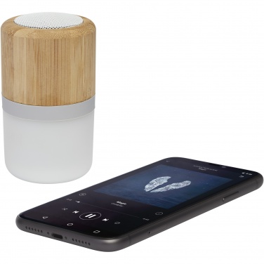 Logo trade liikelahja mainoslahja tuotekuva: Aurea Bluetooth® -kaiutin valolla, bambua 