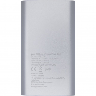 Logo trade mainostuote kuva: Juice 4000 mAh:n langaton varavirtalähde 