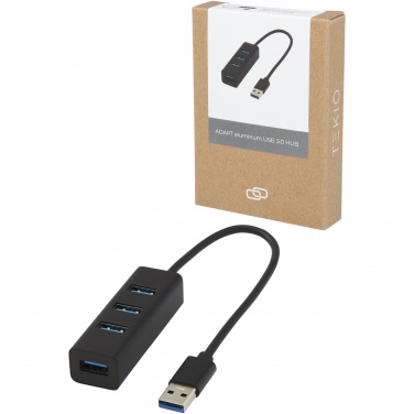 Logotrade liikelahja tuotekuva: ADAPT alumiininen USB 3.0-keskitin