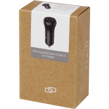 Logo trade liikelahjat tuotekuva: Pilot 55 W USB-C/USB-A -kaksoislaturi autoon