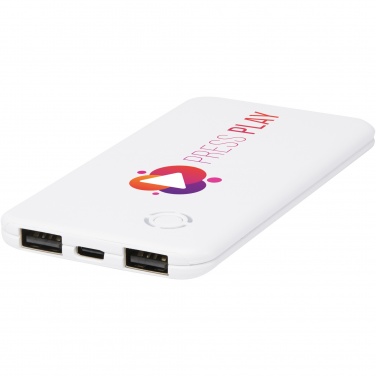 Logotrade mainoslahja tuotekuva: Slender dual ohut varavirtalähde, 4 000 mAh