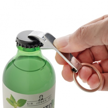 Logotrade liikelahja mainoslahja kuva: Pullonavaaja-avaimenperä RCS kierrätettyä sinkkiseosta