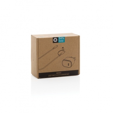 Logo trade mainostuotet tuotekuva: Boost RCS kierrätetty PET 20W USB-C 2 kpl lataussetti