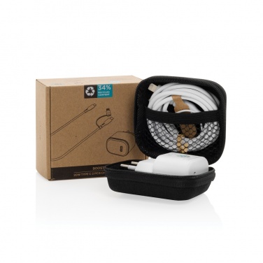 Logotrade mainoslahjat ja liikelahjat tuotekuva: Boost RCS kierrätetty PET 20W USB-C 2 kpl lataussetti