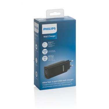 Logo trade liikelahjat mainoslahjat kuva: Philips 65 W erittäin nopea PD 3-porttinen USB-laturi