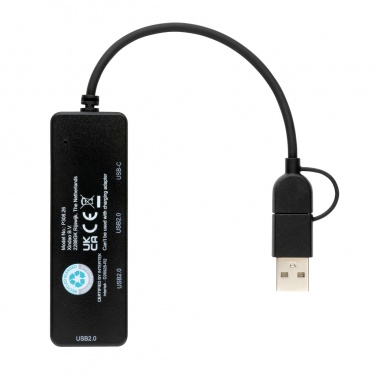 Logotrade mainoslahja tuotekuva: RCS USB hub tuplaliitännällä kierrätetystä muovista