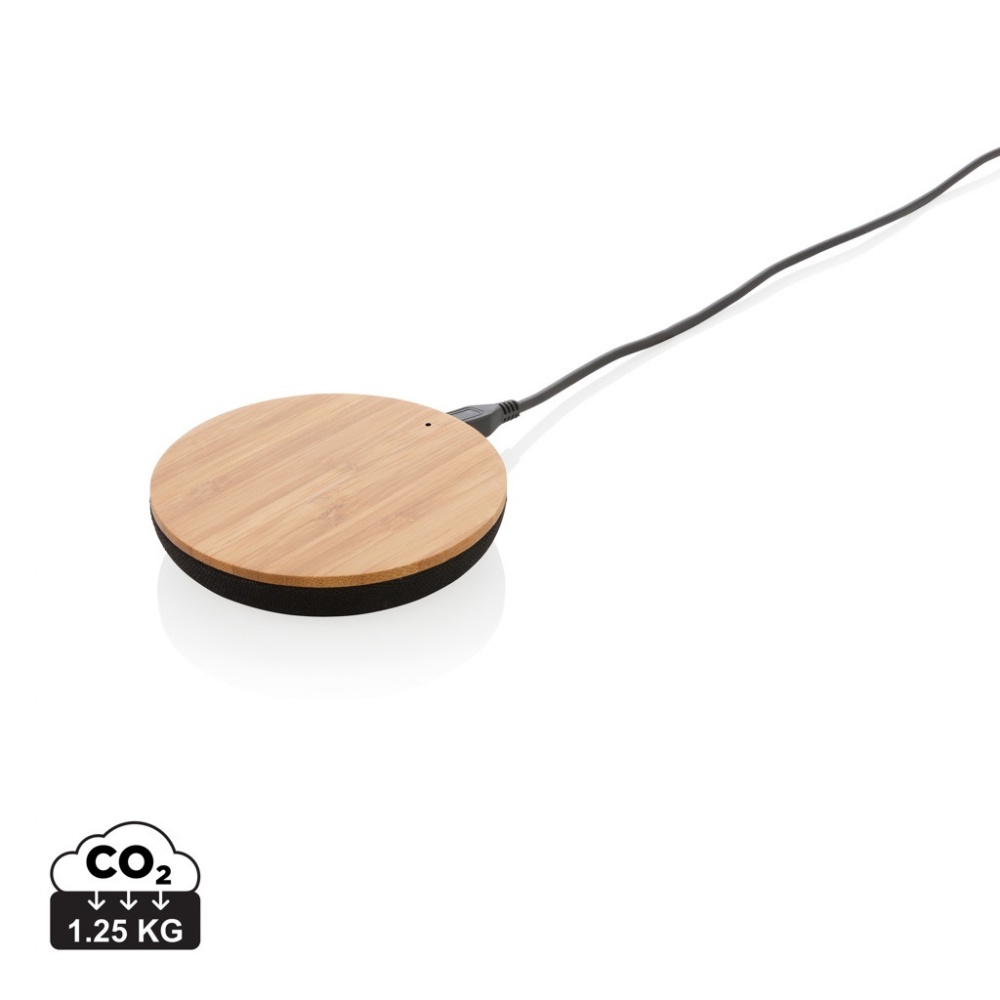 Logotrade mainoslahja tuotekuva: Langaton, 5 W:n Bamboo X -laturi