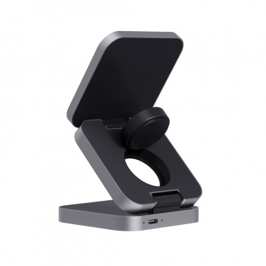 Logo trade mainostuote kuva: Terra 3in1 15W taitettava virtapankki RCS kierrätysalumiinia