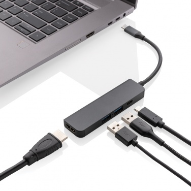 Logotrade mainoslahjat kuva: Terra hub HDMI tulolla kierrätetystä alumiinista