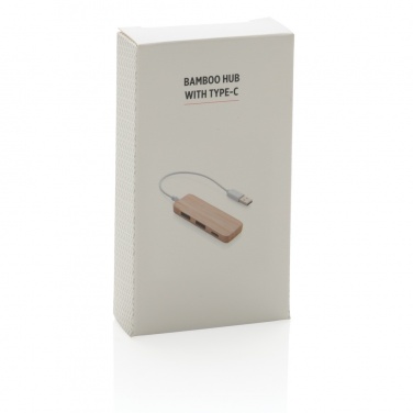 Logotrade mainoslahja ja liikelahja kuva: Bambuinen USB tyypin C hub