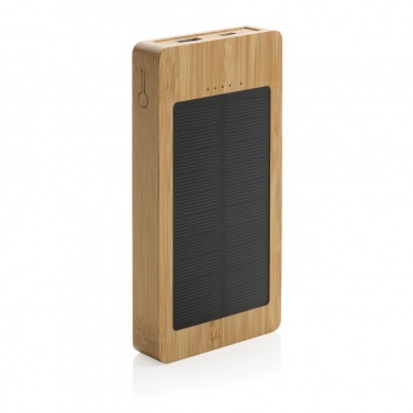 Logo trade liikelahjat mainoslahjat kuva: Sunwick 10.000 mAh bambuinen aurinkovoimapankki