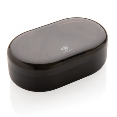 Logotrade mainostuote tuotekuva: Light up logo TWS -kuulokkeet latauskotelossa