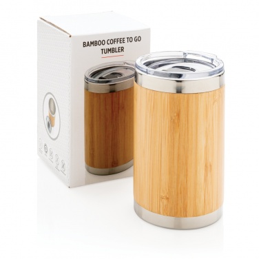 Logo trade liikelahjat mainoslahjat kuva: Coffee to go -bambutermosmuki