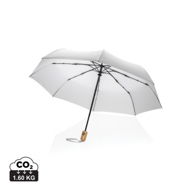 Logotrade mainoslahjat ja liikelahjat tuotekuva: 21" Impact AWARE™ RPET 190T auto open/close bambusateenvarjo