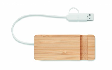 Logo trade liikelahja kuva: 4 portin USB-keskitin bambua