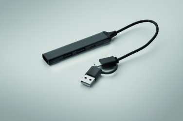 Logotrade mainostuote tuotekuva: USB 4 portin keskitin 19 cm