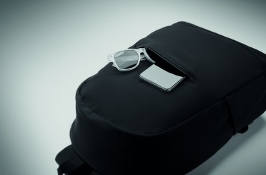 Logo trade mainoslahja kuva: 15 tuuman kannettava reppu kierrätetystä esikulutetusta puuvillasta ja kierrätetystä polyesteristä mukautettavalla painatuksella