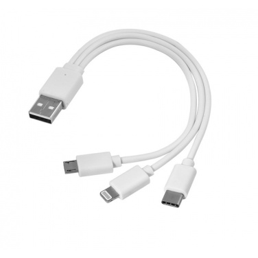 Logotrade mainoslahjat ja liikelahjat tuotekuva: 3 in 1 USB-kaapeli tyyppi c + micro USB + lightning