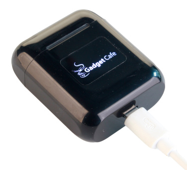 Logo trade liikelahjat tuotekuva: Langattomat nappikuulokkeet valologolla