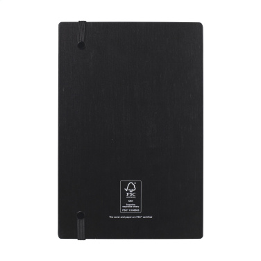 Logo trade mainoslahja ja liikelahja tuotekuva: Bamboo Journal Naked Spine Paper Notebook Musta A5