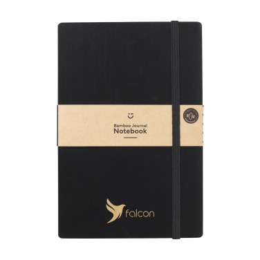 Logotrade mainoslahja ja liikelahja kuva: Bamboo Journal Naked Spine Paper Notebook Musta A5