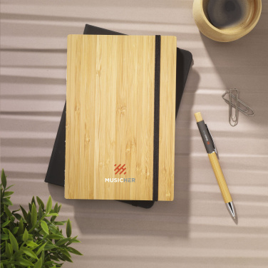 Logo trade mainostuotet tuotekuva: Bamboo Journal Naked Spine Paper Notebook A5