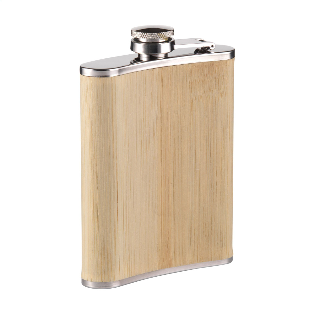 Logo trade mainostuote kuva: Hipflask Bamboo 200 ml juomapullo