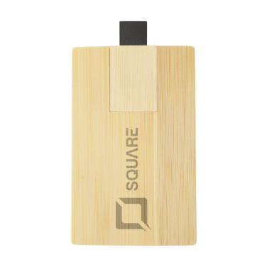 Logotrade mainostuote tuotekuva: Luottokortti USB Bamboo 16GB