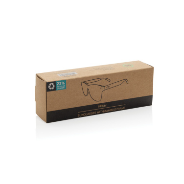 Logotrade liikelahjat kuva: Prism RCS kierrätysmuoviaurinkolasit, joissa on bambukehys