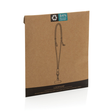 Logo trade liikelahja mainoslahja tuotekuva: LoopAmp RCS RPET säädettävä puhelimen johto, 60 W:n kaapeli