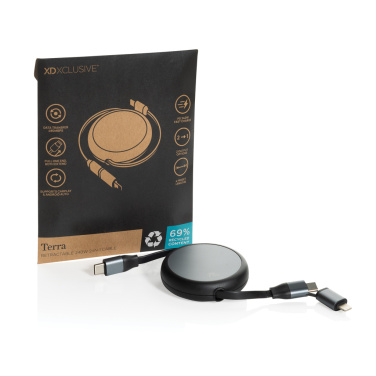 Logotrade liikelahjat kuva: Terra RCS 240W kierrätysalumiini 2 in 1 vetokaapeli