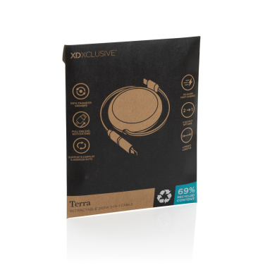 Logotrade mainoslahja tuotekuva: Terra RCS 240W kierrätysalumiini 2 in 1 vetokaapeli