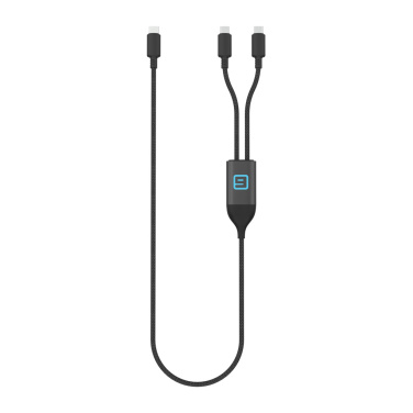 Logo trade liikelahjat tuotekuva: Terra 100 W RCS -kaapeli, kaksi USB-C-liitäntää