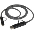 SMART 65 W, 100 cm, RCS-sertifioitu magneettinen 5-in-1-latauskaapeli, Musta