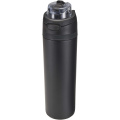 Theron 800 ml RCS-sertifioitu, kierrätetystä ruostumattomasta teräksestä valmistettu yksiseinäinämäinen vesipullo, monitoimik, Musta