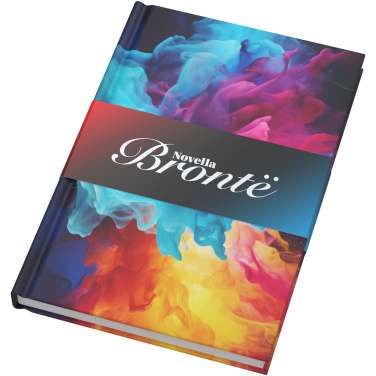 Logo trade mainostuote kuva: Novella Brontë A5 -kokoinen kierrätyspaperista valmistettu kovakantinen muistikirja – 100 arkkia