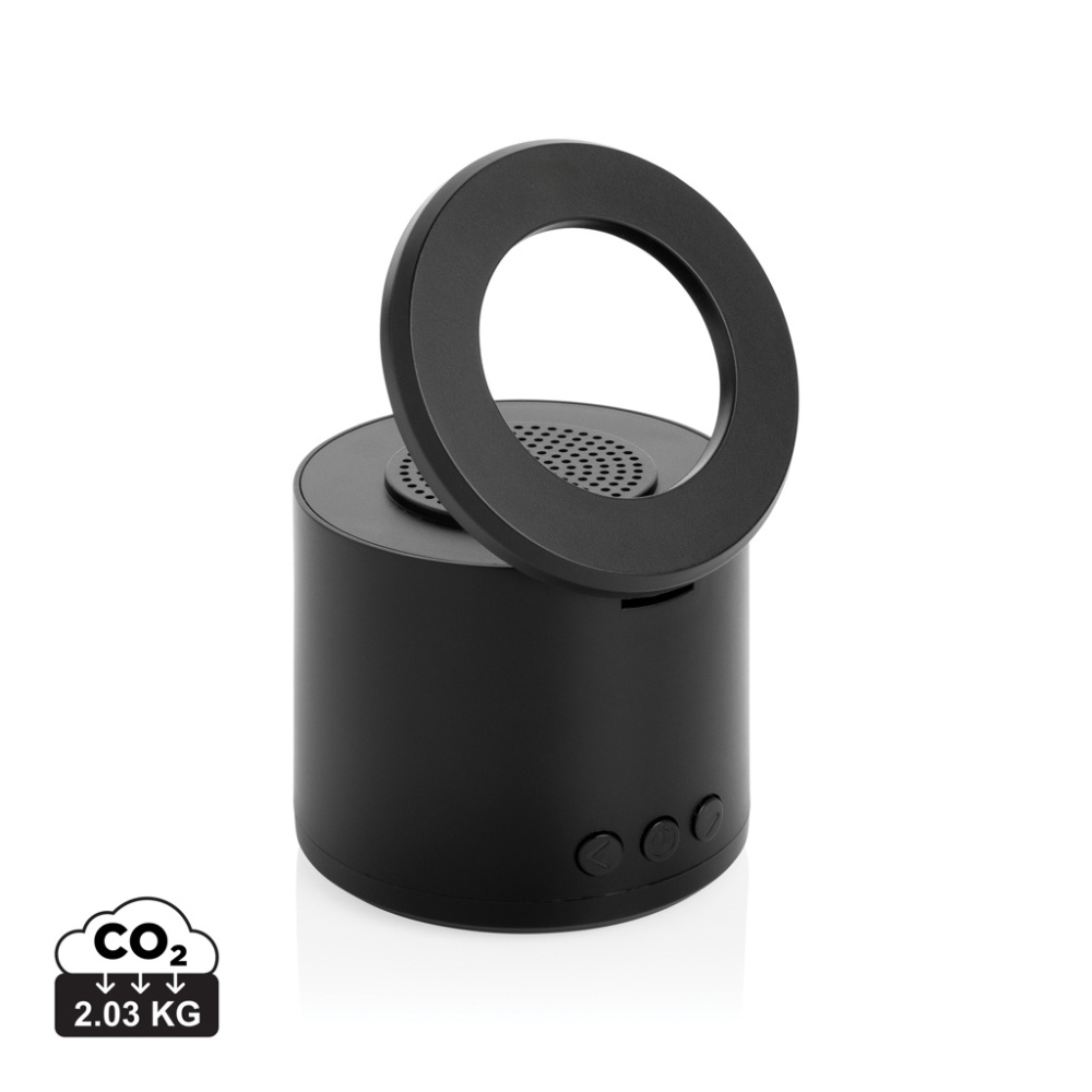 Logotrade firminės dovanos nuotrauka: „Magpulse RCS“ perdirbto plastiko 3 W garsiakalbis su magnetiniu laikikliu