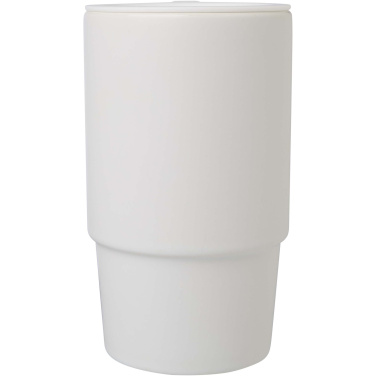 Logotrade reklaminiai produktai nuotrauka: Carter 450 ml keraminis puodelis su plastikiniu dangteliu