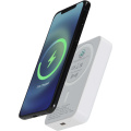 „Acrab“ 10 000 mAh 15 W magnetinė belaidė išorinė baterija su 20 W PD – pagaminta iš perdirbto plastiko, Balta